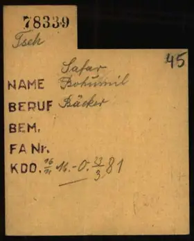 Archivdokument 001-477.jpg zu Bohumil Safar