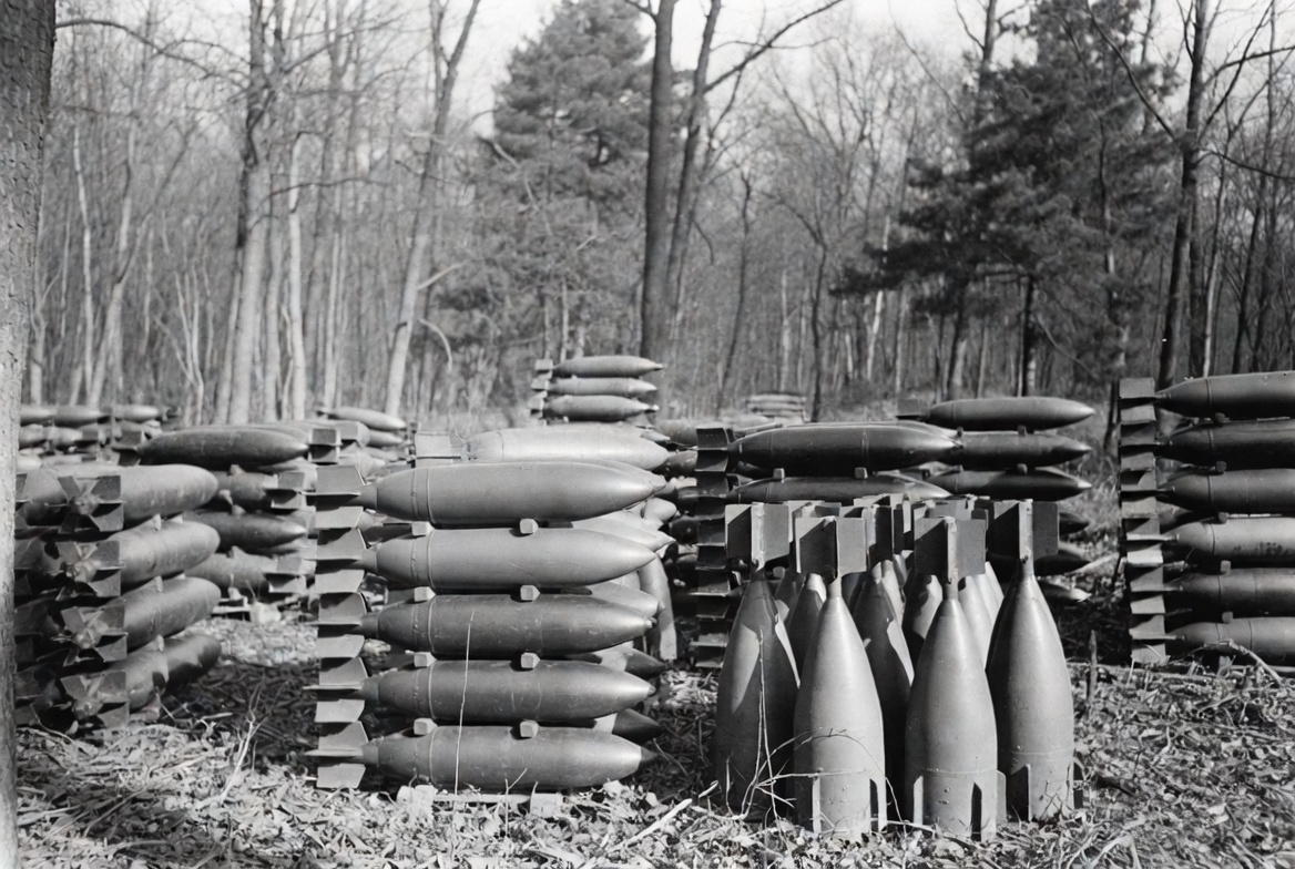Munitionsstapel im Wald der Muna Oberndorf